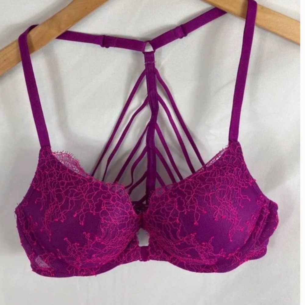 Victorias Secret Lace Front Closure Very Sexy strap back bra 32B